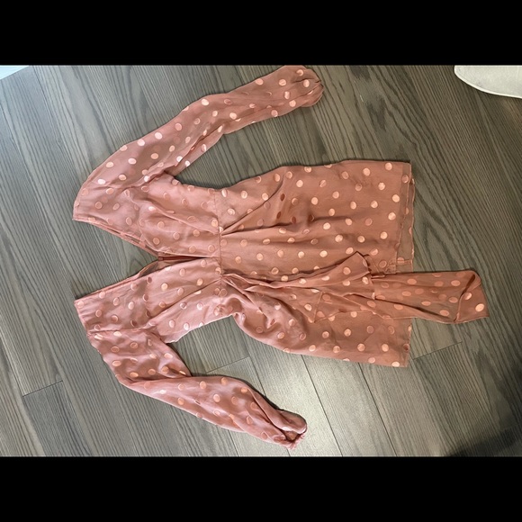 Michelle Mason Polka Dot Dress in Blush - Picture 2 of 4